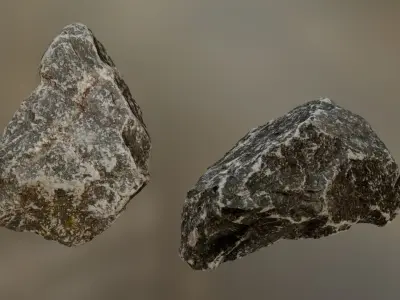 Grey Rock Pack 001 Low-poly 3D model