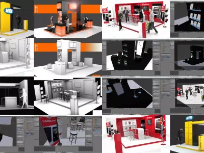 Ultimate exhibition display stand for events 3D Model Pack