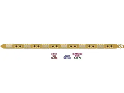 mens light weight bracelet in 22kt  3D print model