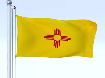 Animated New Mexico Flag Low-poly 3D model