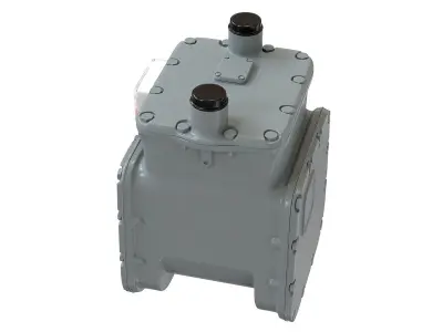 Detailed American Diaphragm Gas Meter AC250 Low-poly 3D model