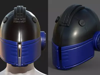 Helmet plastic scifi fantasy futuristic military Scifi  Low-poly 3D model