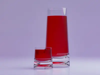 Glass and Decanter 3D model