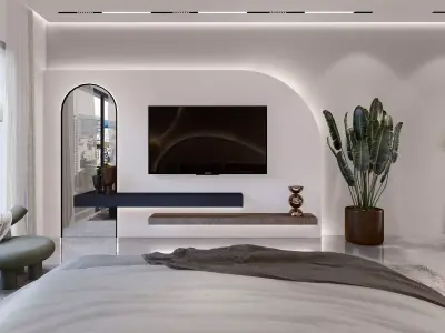 Bedroom with dressing room and a bathroom sketchup design 3D model