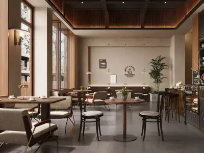 coffee shop 3D model 9