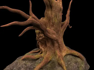 tree fantasy druid 3D model