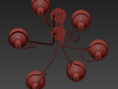 GHOST chandelier with five balls and base 3D model