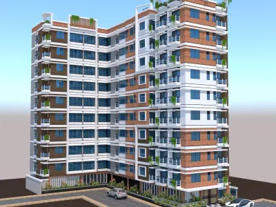 Modern Residential  Apartment Building 3D Models  3D model