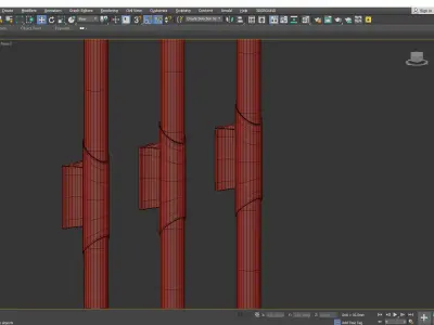 Pylon LED Double Wall Sconce Low-poly 3D model