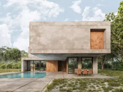 Concrete Villa 01 3D model