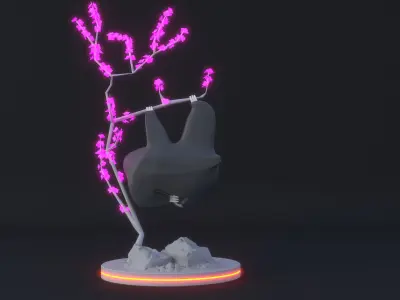 Sloth decorative lamp sculpture 3D model