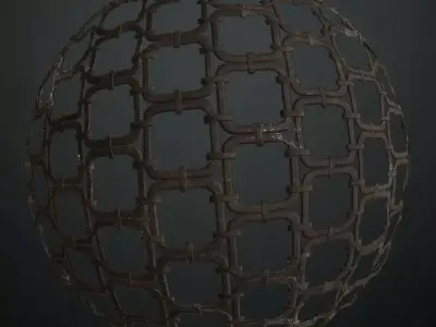 Rusty Metal Chainlink Transparent PBR Seamless Texture