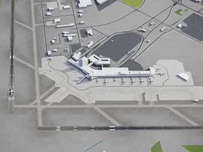 Edmonton Airport Low-poly 3D model