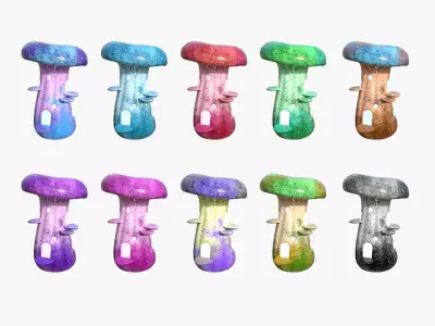 10 Fantasy Mushroom F Collection - Scene Backdrop Design 3D Model Pack