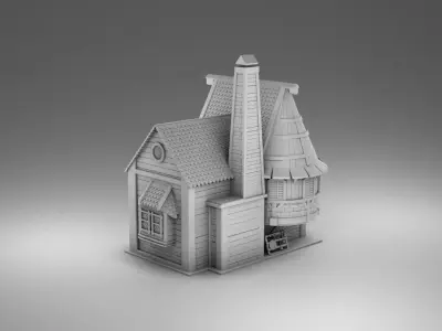 Vikings house with a stove 3D print model