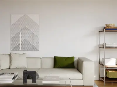 Comfortable modern studio scene 3D model