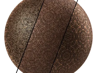 Metal Materials 11- Ornament Metal panels Pbr 4k Seamless Texture