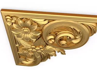 Classic carved corner decor ornament cnc 3d printing stl 04 3D print model purchase