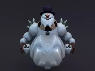 snowman Low-poly 3D model