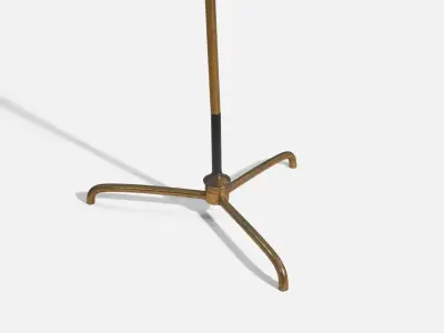 Arredoluce Floor Lamp Brass Black And Yellow Lacquered Metal 3D model