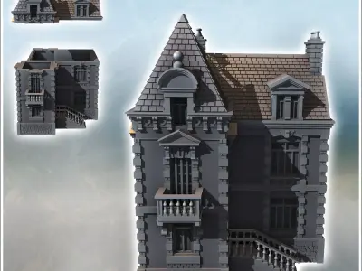 Hotel La Mouette Normandy France - World War Two Second WWII Fro 3D print model