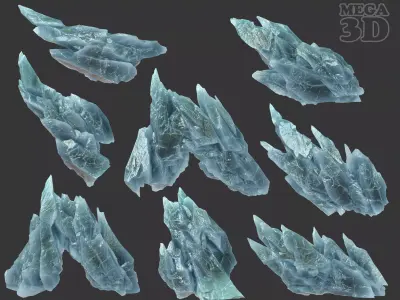 Scifi Spiky Ice 220611 - Ultra HD 16K Textures Low-poly 3D model