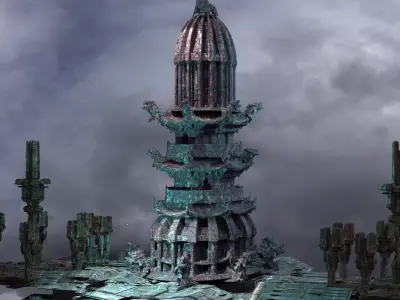 Steampunk Emperors  Realms tower 3D model