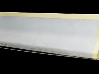 High-Poly Scanned Concrete Barrier 3D model