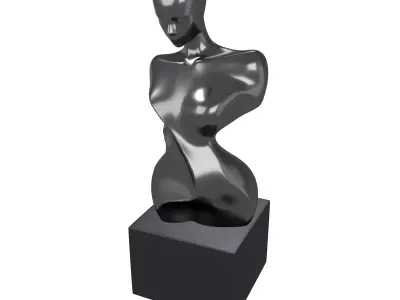 Abstract Woman Half Body Shape Sculpture v2 007 Low-poly 3D model