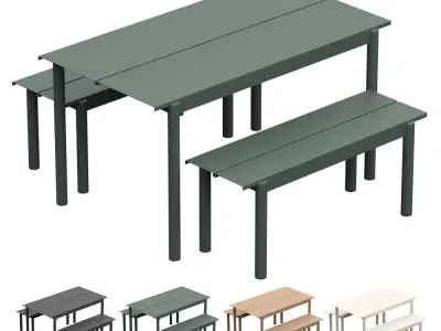 MUUTO Linear Steel Garden Set Low-poly 3D model