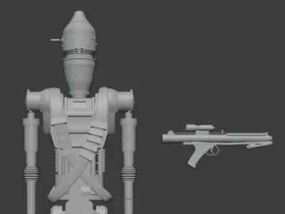 IG Assassin Droid and Blaster 3D model