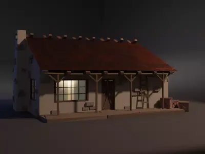Rural Home Low poly 3D model