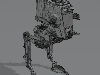 AT-ST Low-poly 3D model