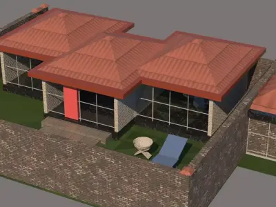 House with roof Free 3D model shop