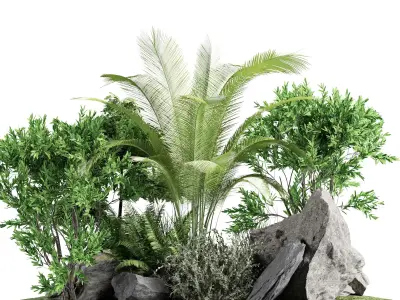 Stone and Bush Pack 19 3D model