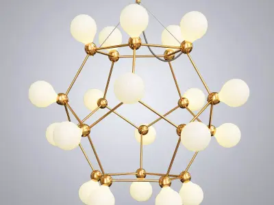 Post Modern Villa Led Geometric Chandelier 3D model
