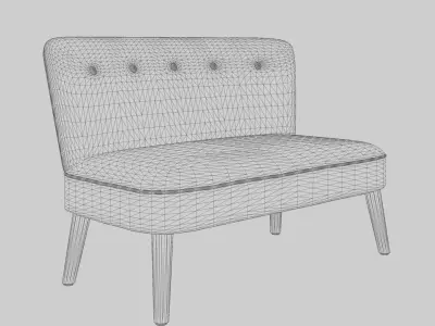 3D Model of  Kids Concept Sofa Star light pink Low-poly 3D model