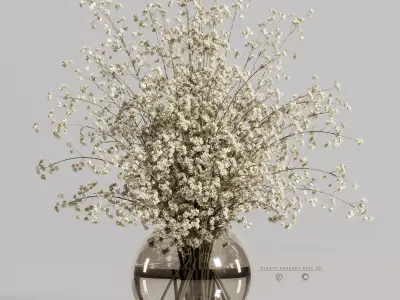 plants bouquet vase 36 3D model
