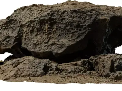 Photorealistic Coastal Rock Shelf  Low-poly 3D model