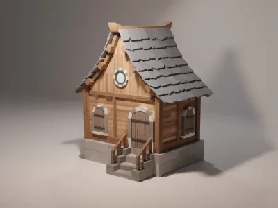 Toon Cottage 3D model
