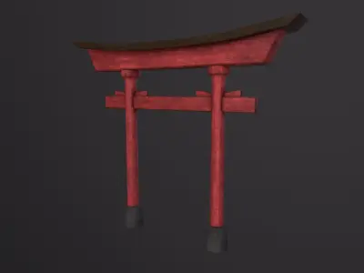 Old Japanese Torii Gate 3D Model Low-poly 3D model