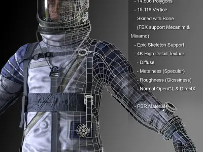 CS04 Space Suit LITE VERSION 3 Low-poly 3D model