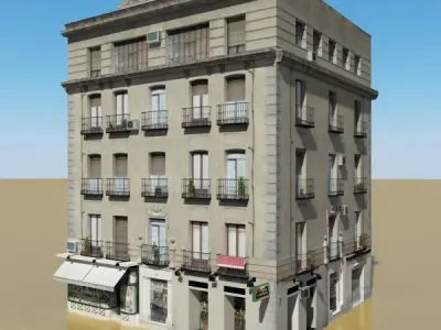 Photorealistic Low Poly Building Low-poly 3D model