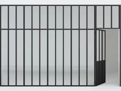 Aluminium door 13 3D model