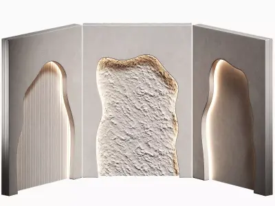 Niche recess in the wall with lighting Wavy doorways 3D model