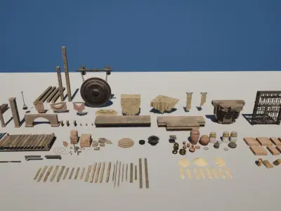 Dungeon Asset Pack Low-poly 3D model