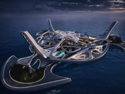 Floating Park 3D model