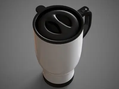 Travel Mug White Low-poly 3D model