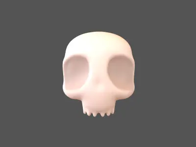 Cartoon Skull v2 003 Low-poly 3D model