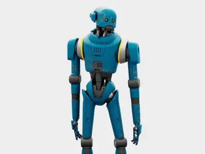 IMPERIAL PROTOCOL DROID RIGGED 3D model